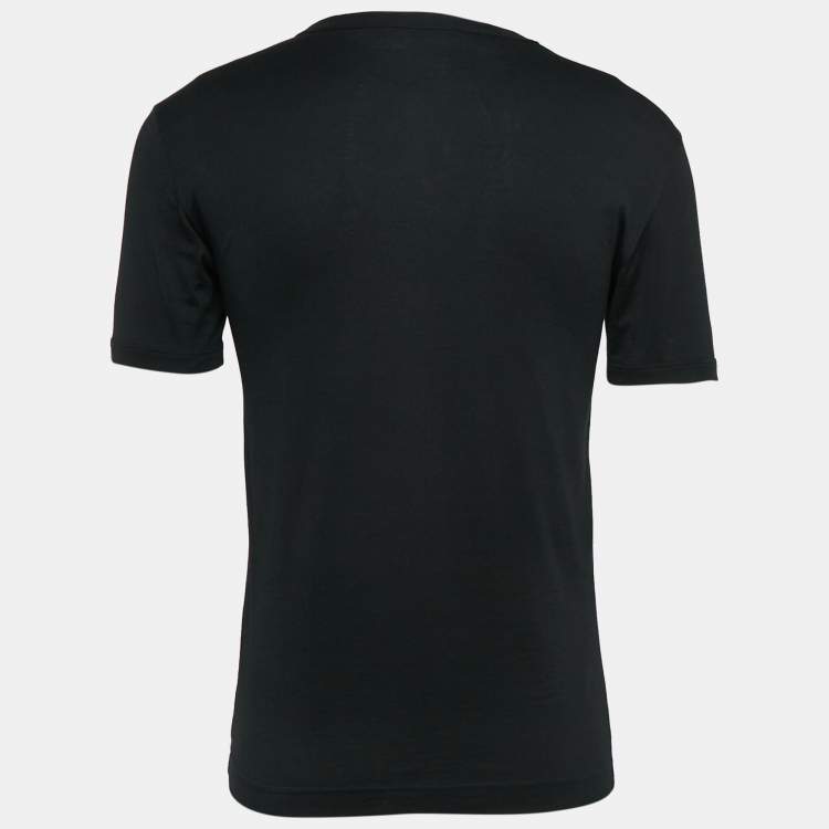 Pre Owned Dolce & Gabbana Black Jersey Crew Neck T-Shirt XS