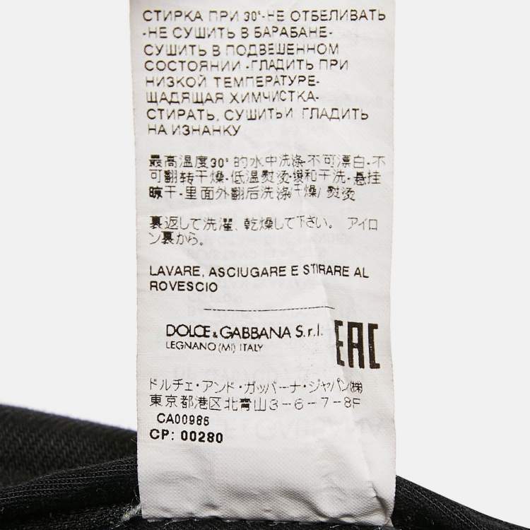 Pre Owned Dolce & Gabbana Black Paint Splashed Denim Ripped Slim Jeans L Waist 33"