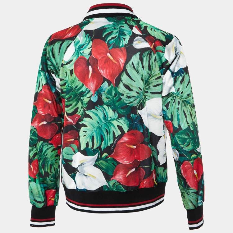 Pre Owned Dolce & Gabbana Multicolor Anthurium Print Jersey Track Jacket L