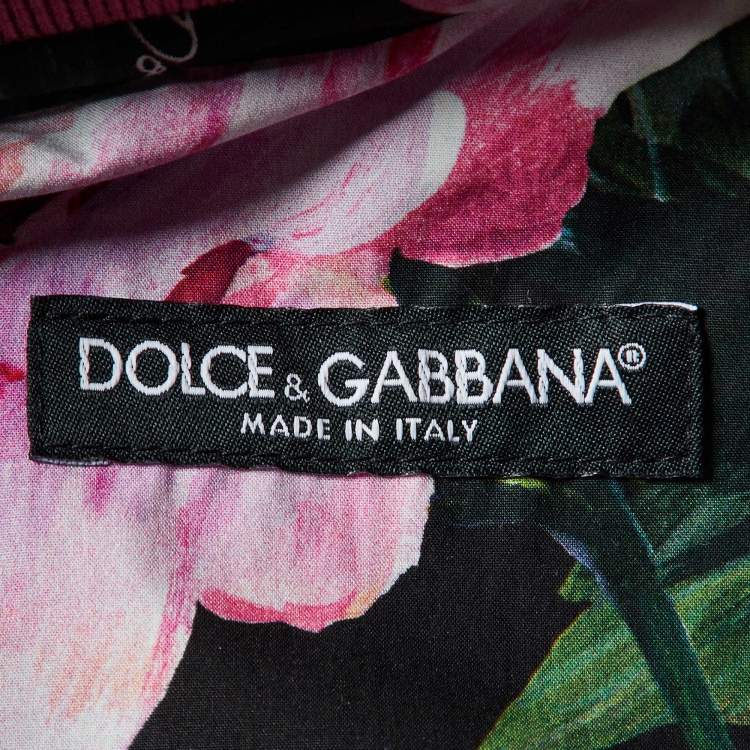 Pre Owned Dolce & Gabbana Pink Floral Print Cotton Crew Neck Jumper M