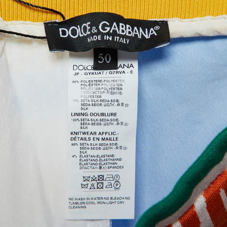 Pre Owned Dolce & Gabbana Multicolor Patchwork Print Satin Track Pants L