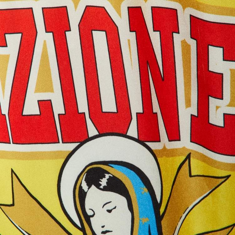 Pre Owned Dolce & Gabbana Multicolor Patchwork Print Satin Track Pants L