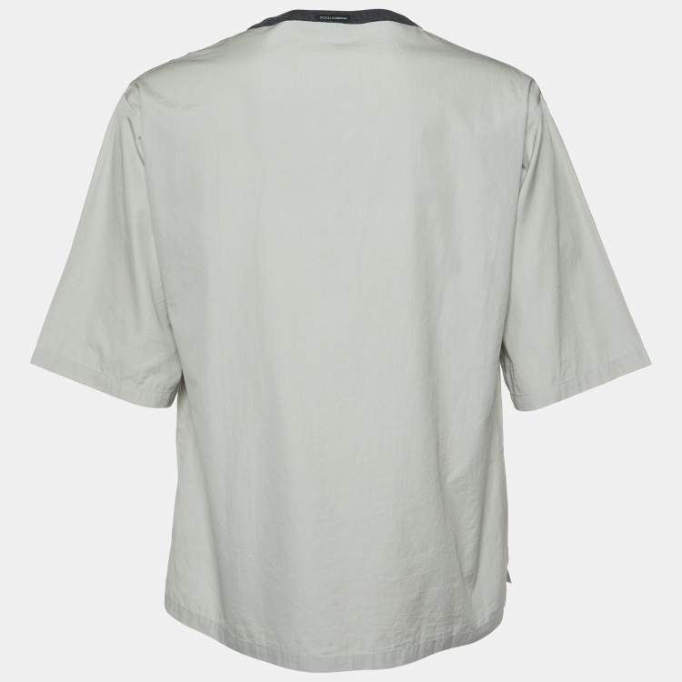 Pre Owned Dolce & Gabbana x Tom Munro Grey Eva Herzigova Print Cotton Oversized T-Shirt XS