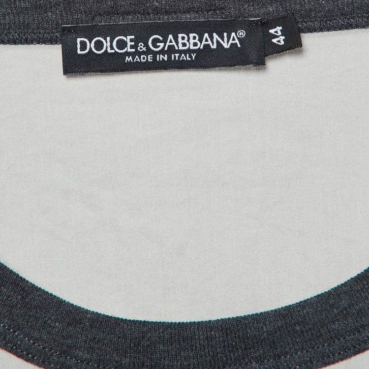 Pre Owned Dolce & Gabbana x Tom Munro Grey Eva Herzigova Print Cotton Oversized T-Shirt XS