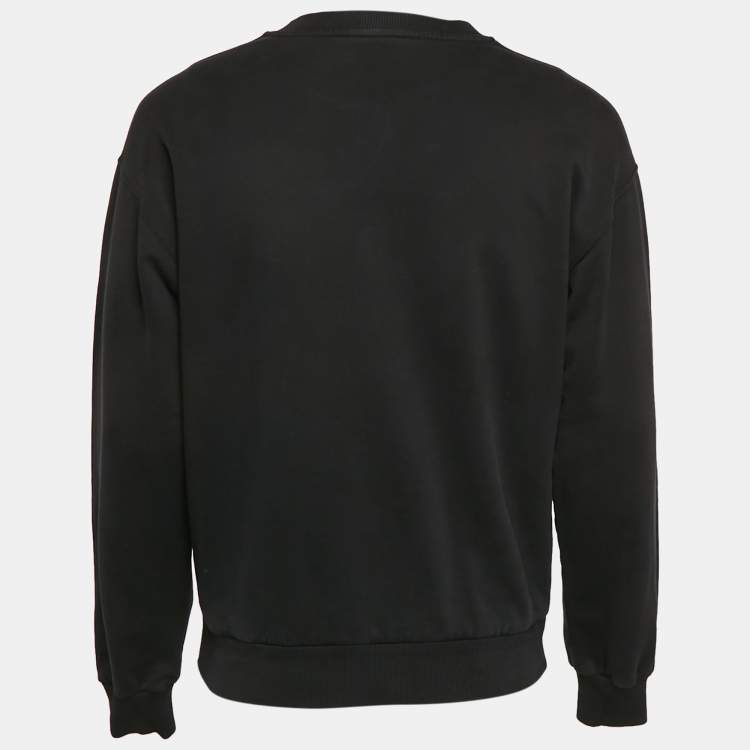 Pre Owned Dolce & Gabbana Black Cotton Knit Crew Neck Sweatshirt S
