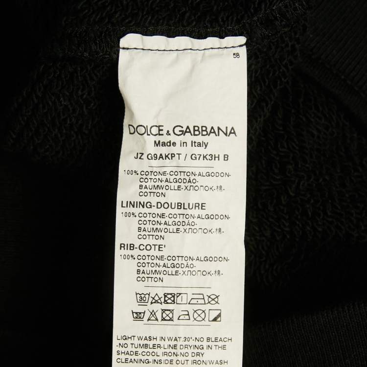 Pre Owned Dolce & Gabbana Black DGVIBE3 Print Cotton Knit Hoodie XS