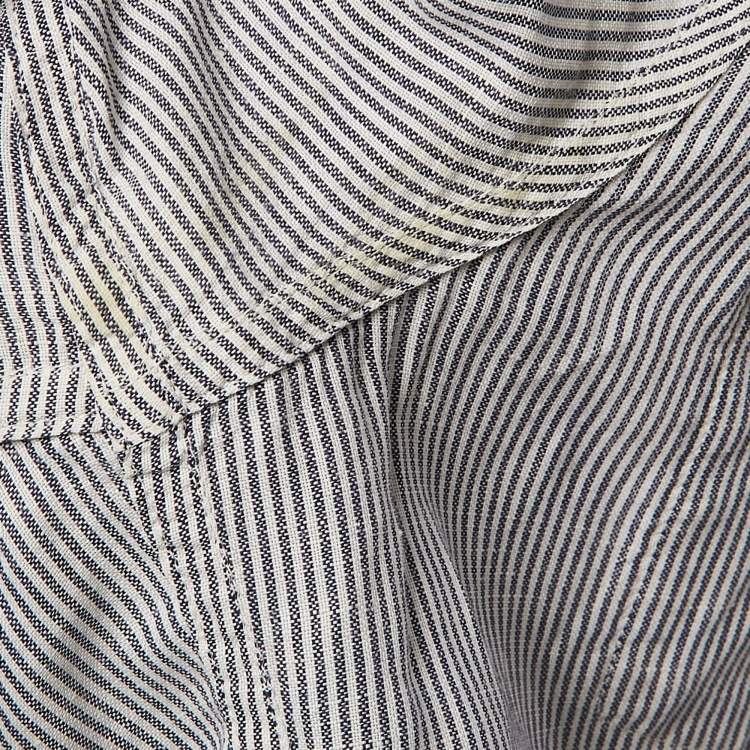 Pre Owned Dolce & Gabbana Grey Stripe Cotton Button Front Shirt M
