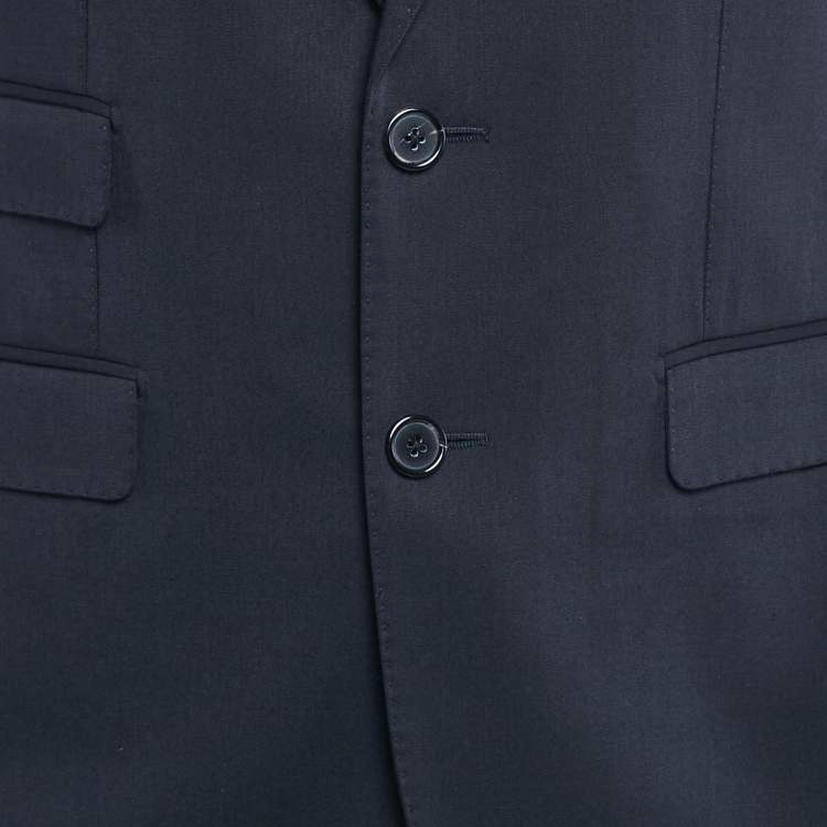 Pre Owned Dolce & Gabbana Navy Blue Wool Blend Tailored Pants Suit S