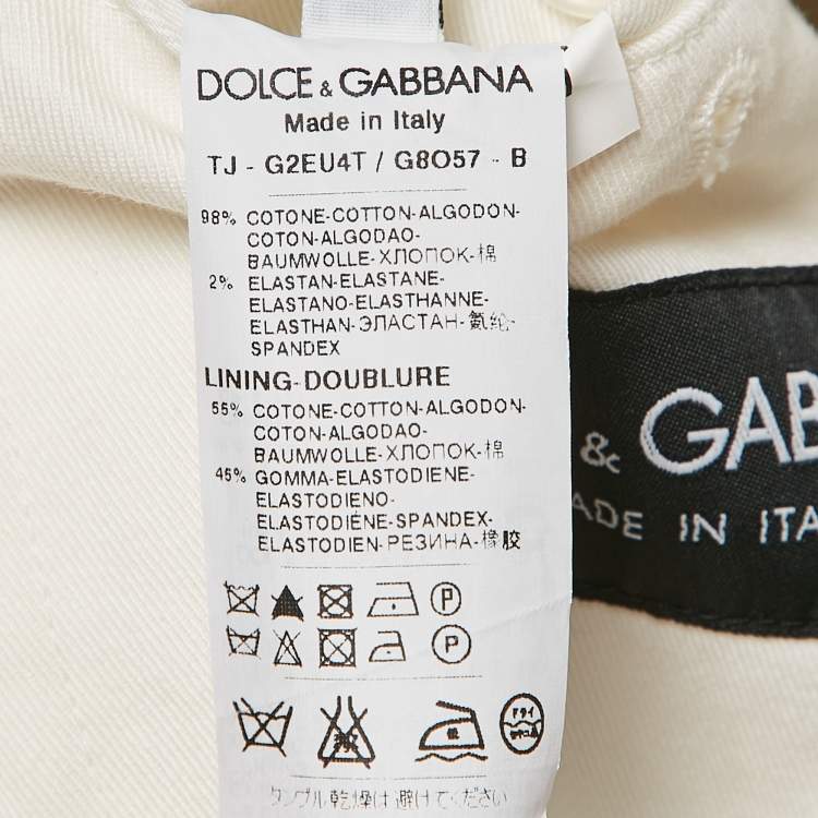 Pre Owned Dolce & Gabbana Off-White Gabardine Cotton Single Breasted Blazer XL