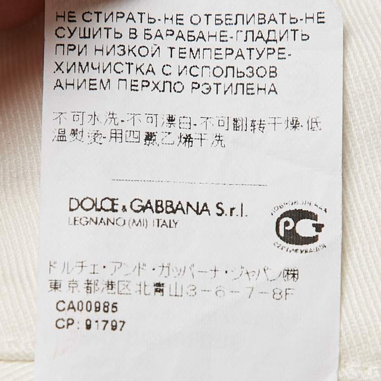 Pre Owned Dolce & Gabbana Off-White Gabardine Cotton Single Breasted Blazer XL