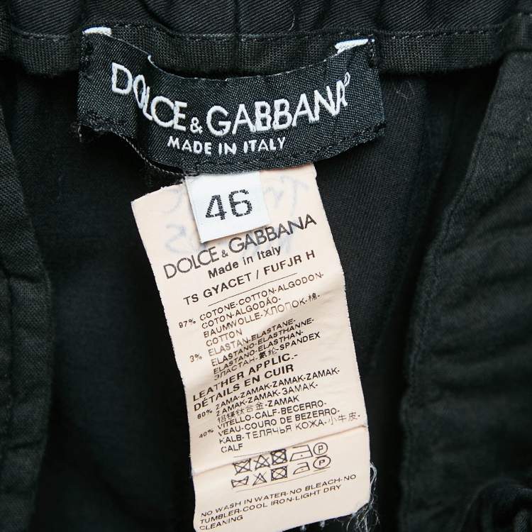 Pre Owned Dolce & Gabbana Black Cotton Trackpants S