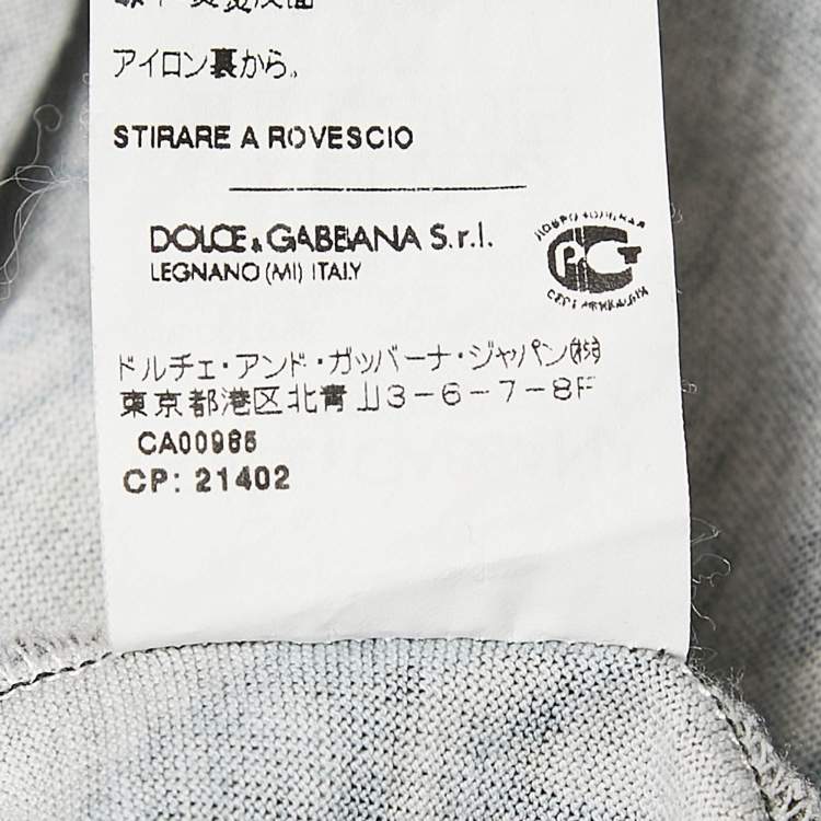 Pre Owned Dolce & Gabbana Black Heraldic Sicilia Print Cotton T-Shirt M