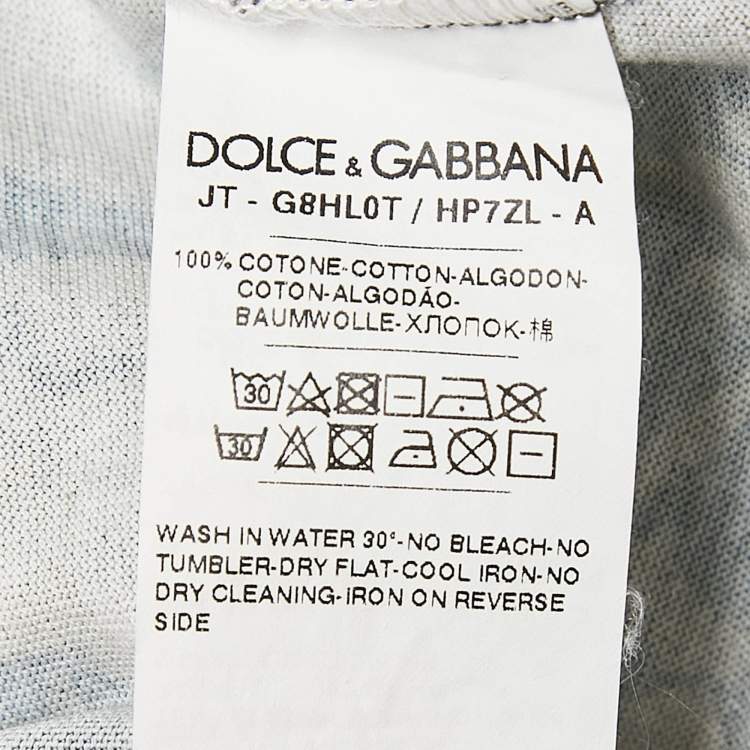 Pre Owned Dolce & Gabbana Black Heraldic Sicilia Print Cotton T-Shirt M