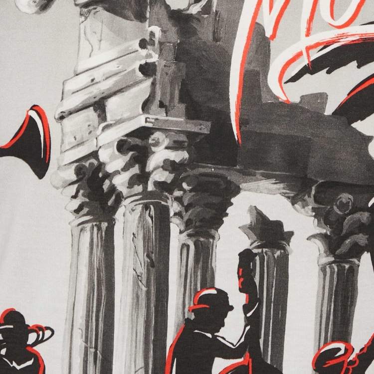 Pre Owned Dolce & Gabbana Black Arigento Music Print Cotton T-Shirt M