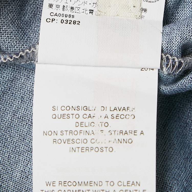 Pre Owned Dolce & Gabbana Navy Blue Rooster Print and Embellished Cotton T-Shirt M