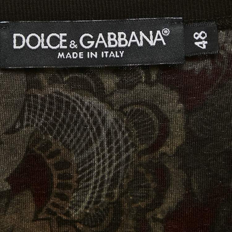 Pre Owned Dolce & Gabbana Multicolor Royal Panther Print Cotton T-Shirt M