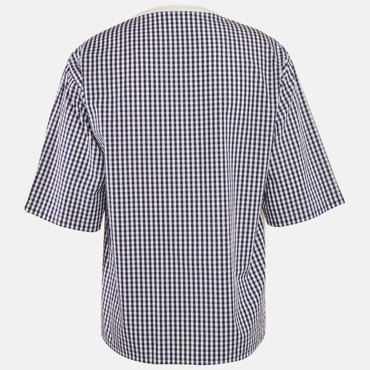 Pre Owned Dolce & Gabbana Capri Multicolor Printed Cotton and Gingham T-Shirt M