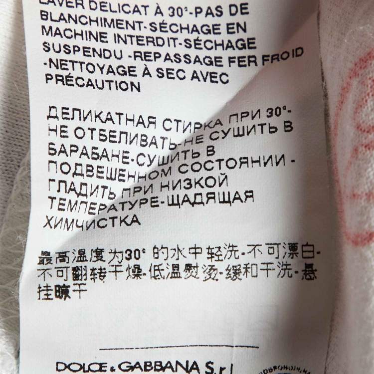 مملوكة مسبقًا Dolce & Gabbana White Doodle Print Cotton Crew Neck T-Shirt XL
