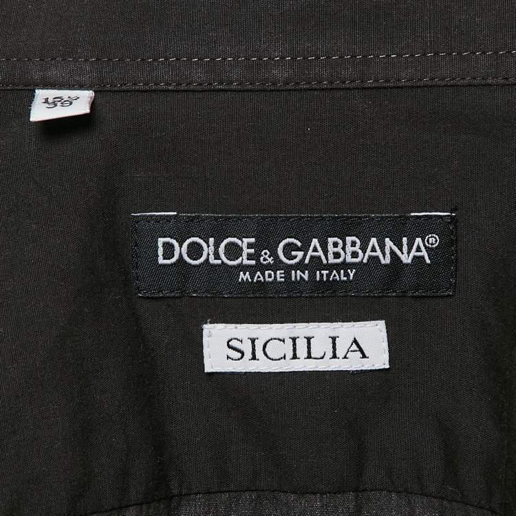 Pre Owned Dolce & Gabbana Black Cotton Sicilia Shirt M