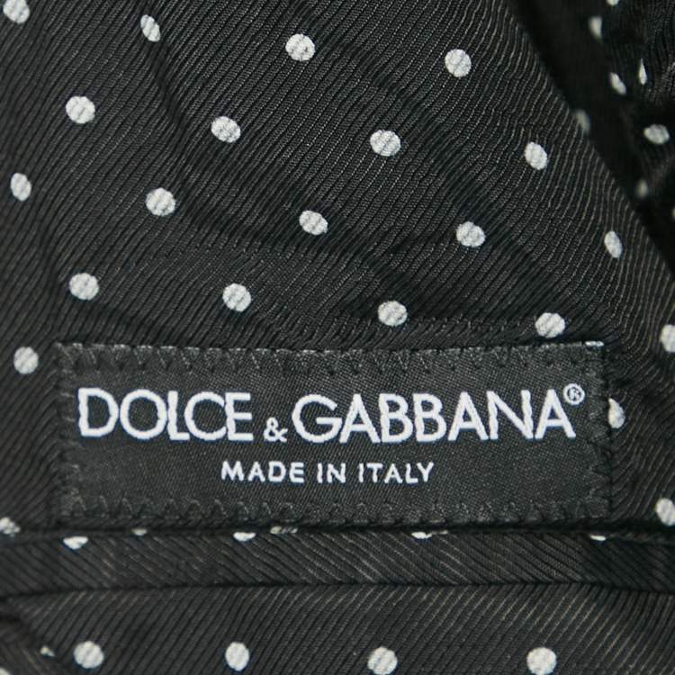 Pre Owned Dolce & Gabbana Black Textured Wool Double Breasted Jacket XL