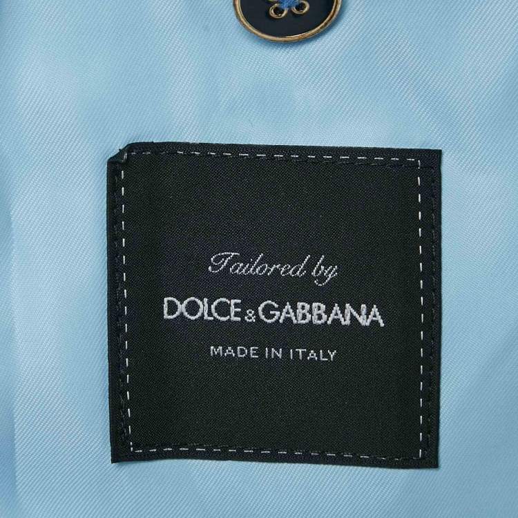 Pre Owned Dolce & Gabbana Blue Gabardine Tailored Double Breasted Blazer XL