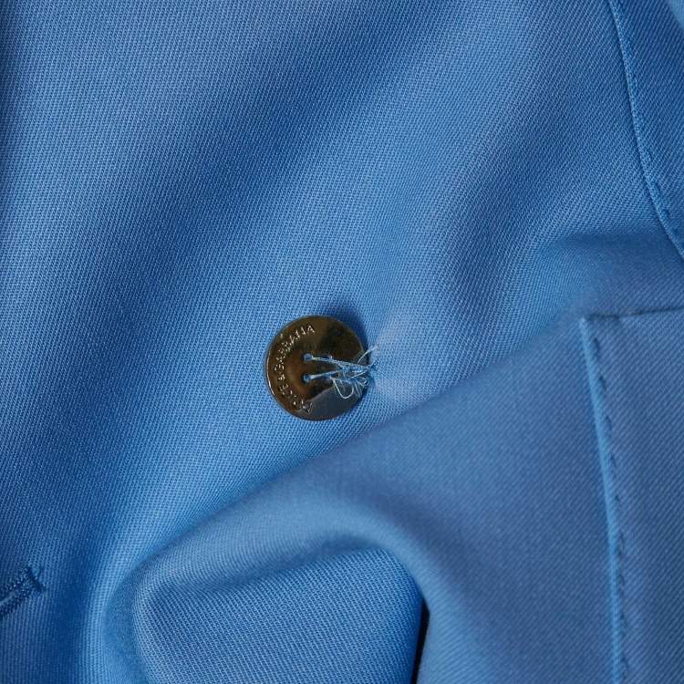 Pre Owned Dolce & Gabbana Blue Gabardine Tailored Double Breasted Blazer XL