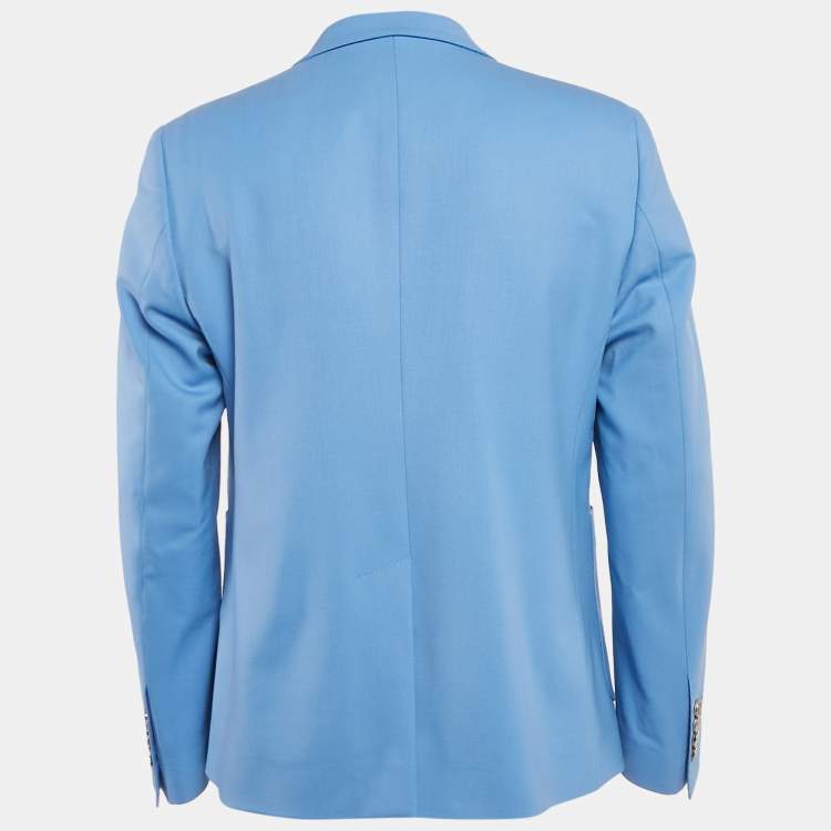 Pre Owned Dolce & Gabbana Blue Gabardine Tailored Double Breasted Blazer XL