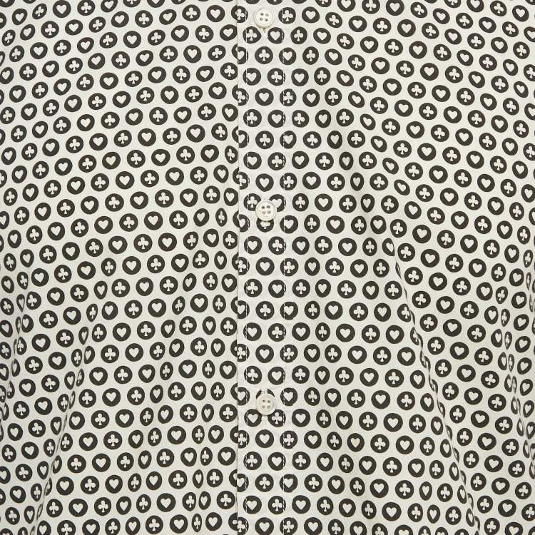 مملوكة مسبقًا Dolce & Gabbana White Printed Cotton Long Sleeve Shirt M