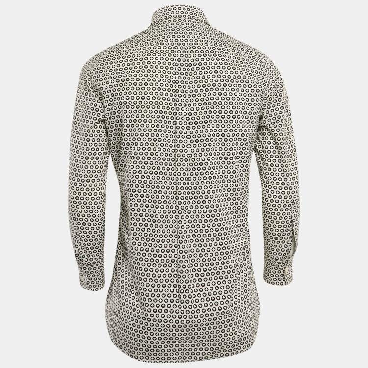 مملوكة مسبقًا Dolce & Gabbana White Printed Cotton Long Sleeve Shirt M