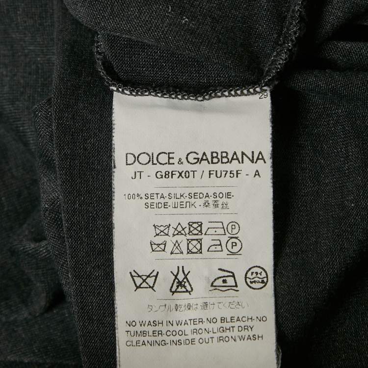 Pre Owned Dolce & Gabbana Grey Jersey Henley Neck T-Shirt M