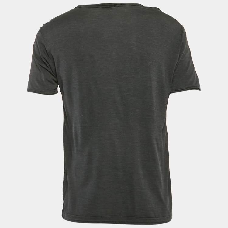 Pre Owned Dolce & Gabbana Grey Jersey Henley Neck T-Shirt M