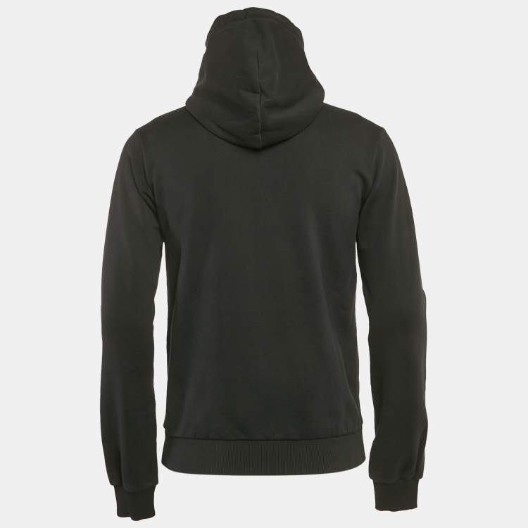 Pre Owned Dolce & Gabbana Black Cotton Knit Hooded Zip-Up Jacket M