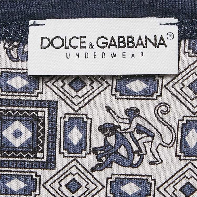 Pre Owned Dolce & Gabbana Underwear Blue Melange Jersey T-Shirt XL