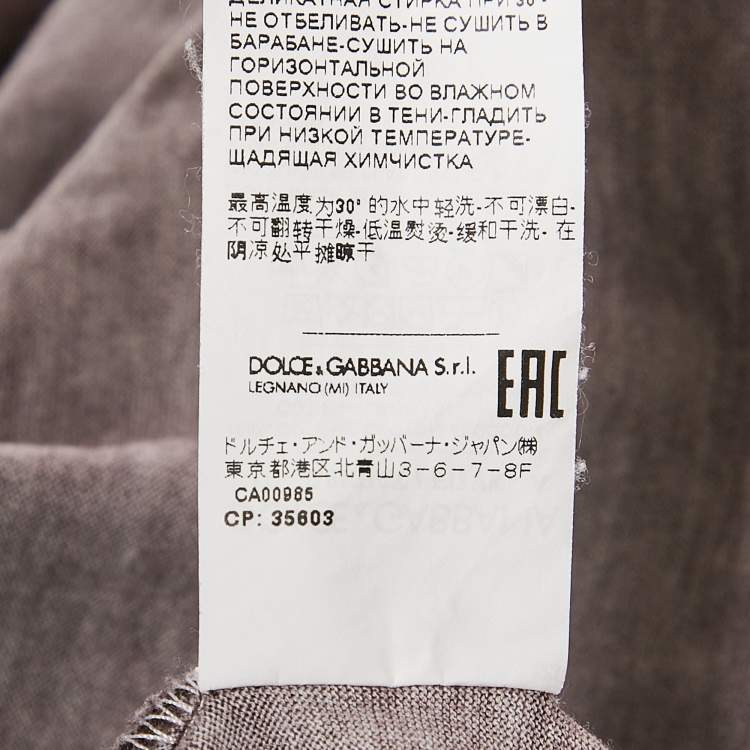 Pre Owned Dolce & Gabbana Burgundy Printed Crew Neck T-Shirt XL