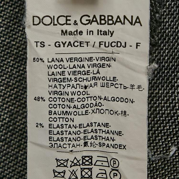 Pre Owned Dolce & Gabbana Grey Wool Blend Drawstring Trousers XL