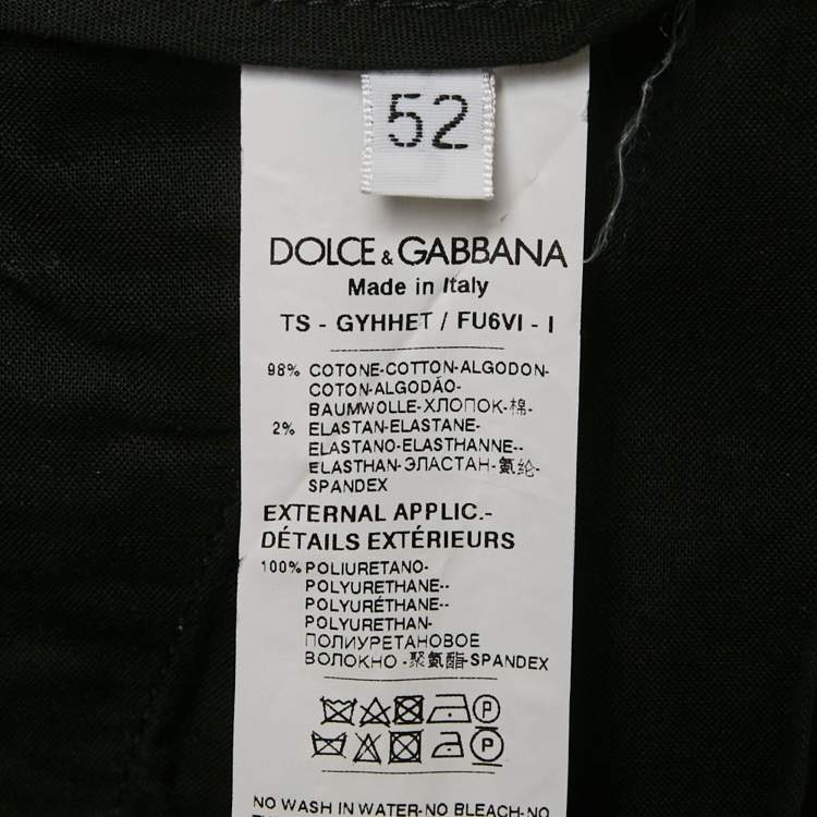 Pre Owned Dolce & Gabbana Green Gabardine Logo Embossed Trim Detail Pants XL
