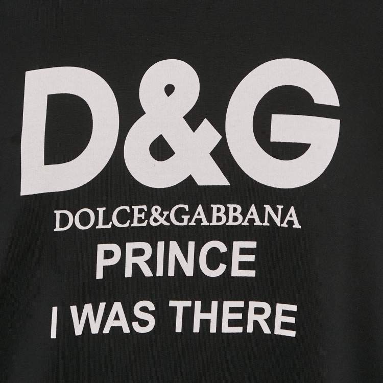 Pre Owned Dolce & Gabbana Black Logo Print Cotton Knit Crew Neck Sweatshirt XL