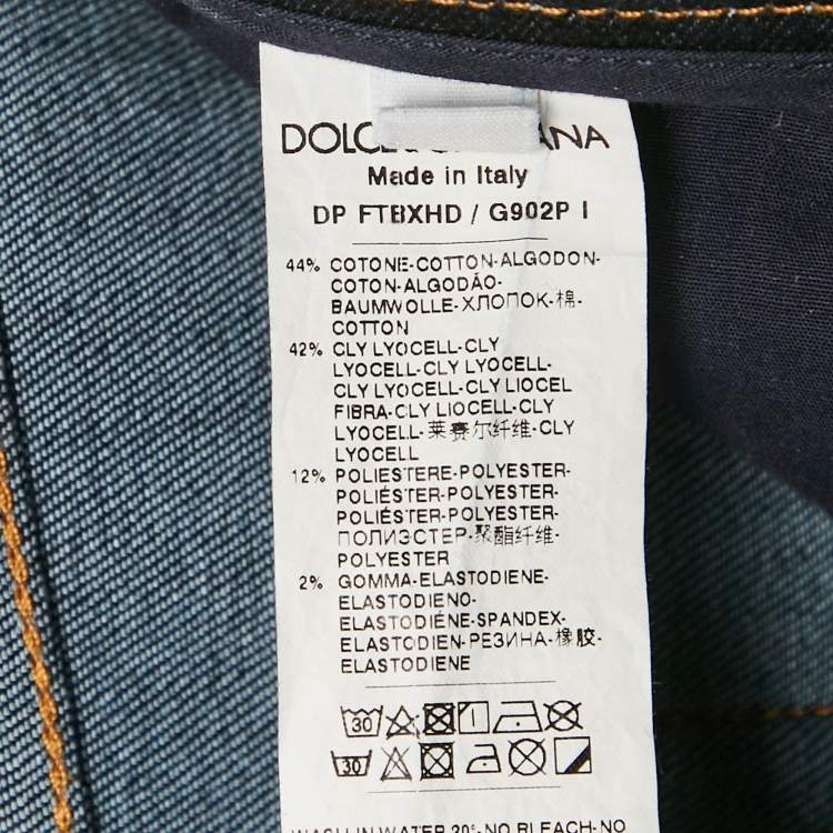Pre Owned Dolce & Gabbana Grace Dark Blue Denim Stretch Fit Jeans XL Waist 36"
