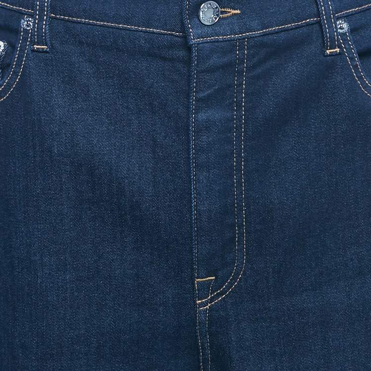 Pre Owned Dolce & Gabbana Grace Dark Blue Denim Stretch Fit Jeans XL Waist 36"