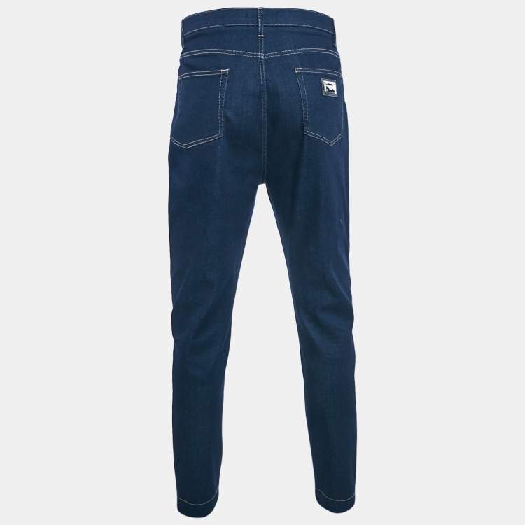 Pre Owned Dolce & Gabbana Grace Dark Blue Denim Stretch Fit Jeans XL Waist 36"