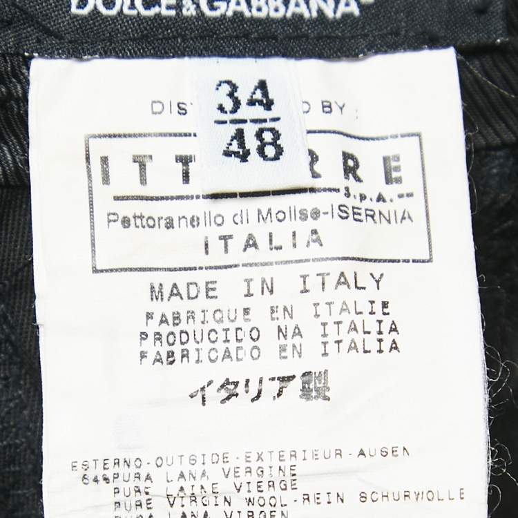 Pre Owned Dolce & Gabbana Black Wool Blend Pants L