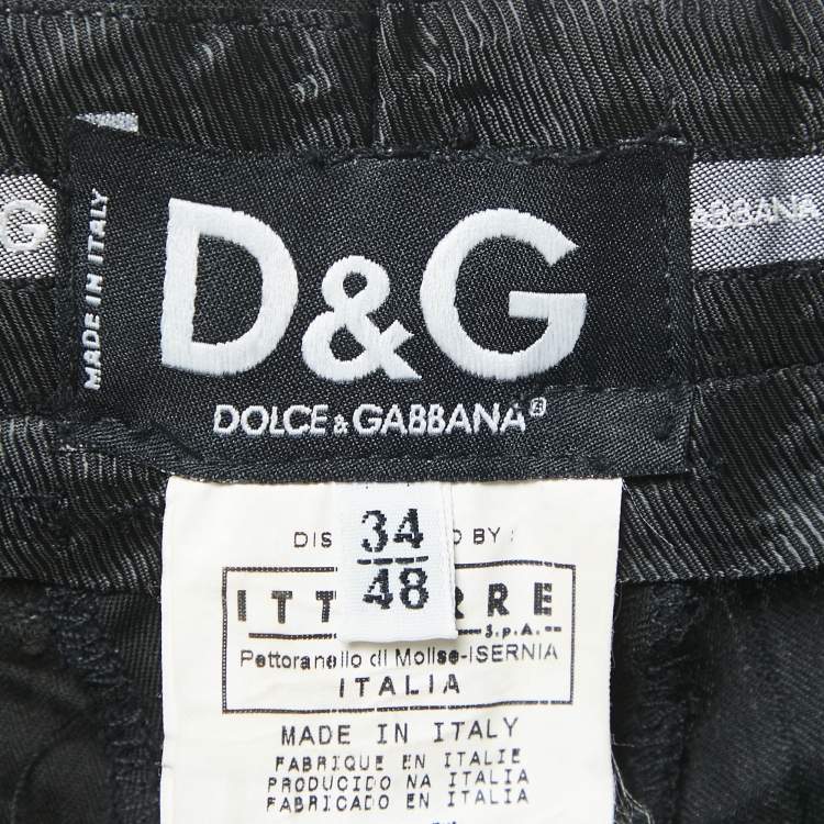 Pre Owned Dolce & Gabbana Black Wool Blend Pants L