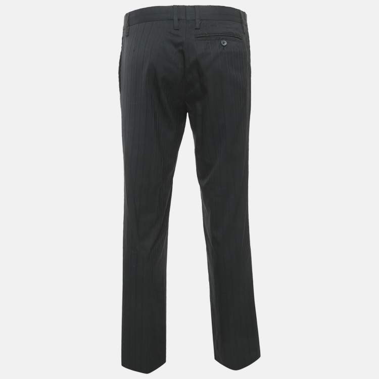 Pre Owned Dolce & Gabbana Black Wool Blend Pants L