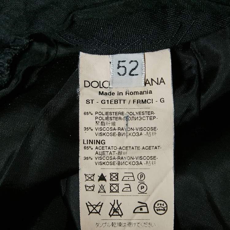 Pre Owned Dolce & Gabbana Black Pinstripe Crepe Formal Trousers XL