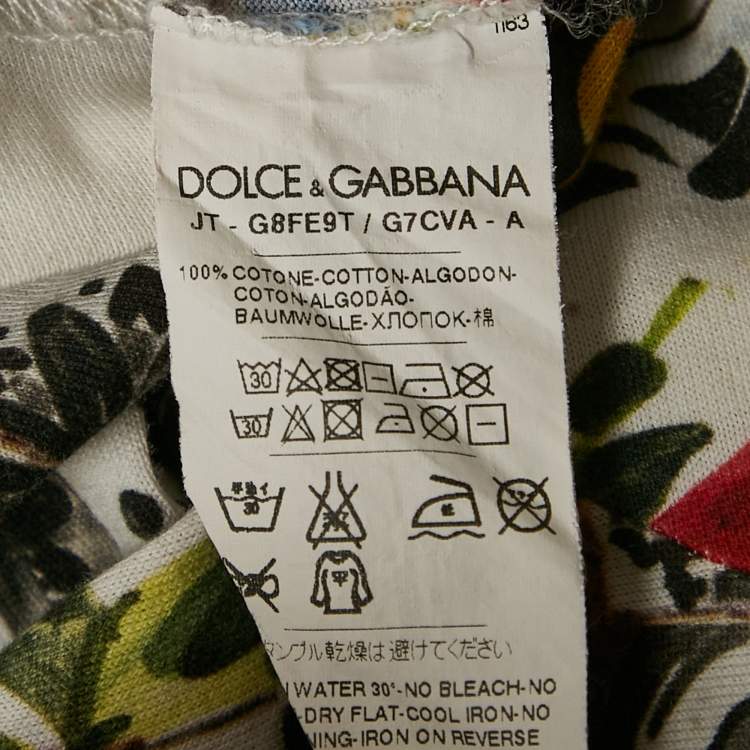 Pre Owned Dolce & Gabbana Black/White Printed Jersey Crewneck T-Shirt XXL 