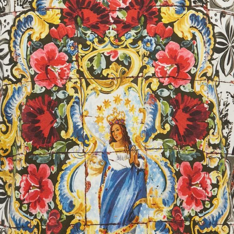 Pre Owned Dolce & Gabbana Black/White Printed Jersey Crewneck T-Shirt XXL 