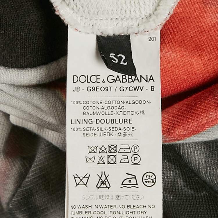 Pre Owned Dolce & Gabbana Black Abstract Print Cotton Hoodie XL