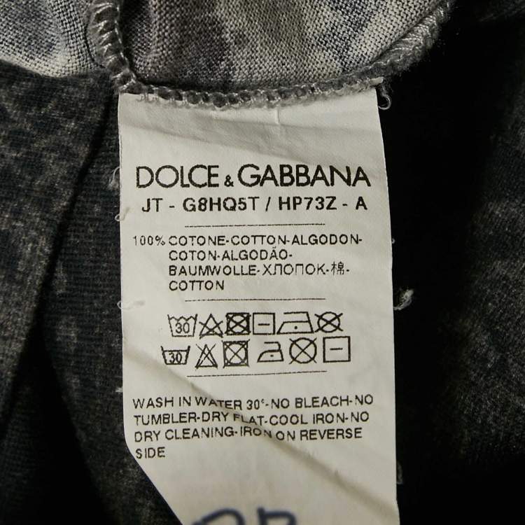 Pre Owned Dolce & Gabbana Black Royal Crown Jersey Crew Neck T-Shirt L