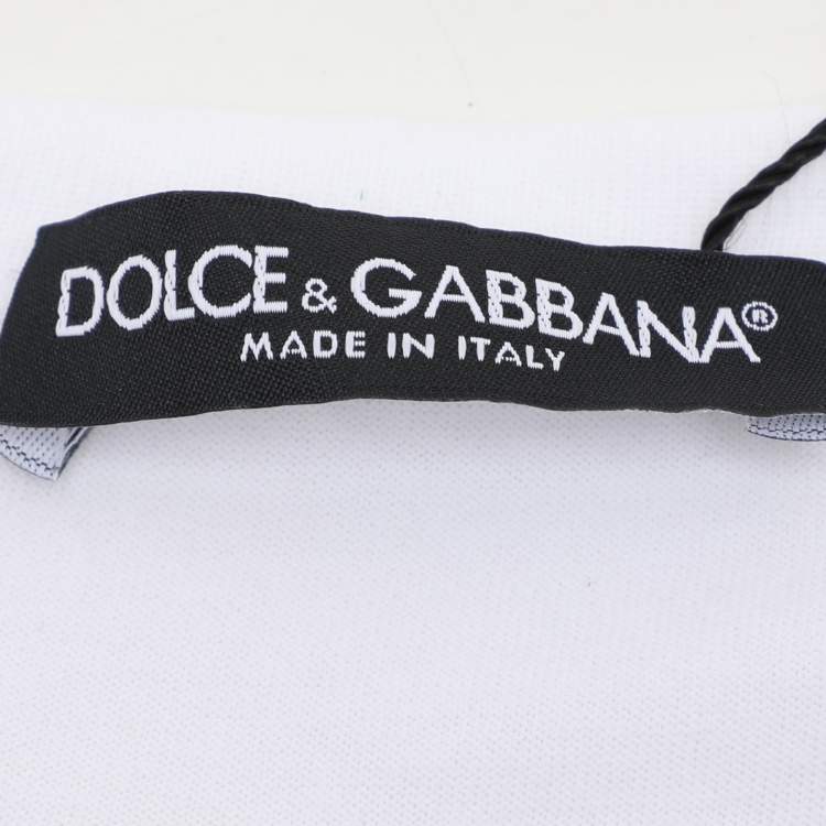 Pre Owned Dolce & Gabbana White Cotton Cross-Stitch Chef Patch T-Shirt S