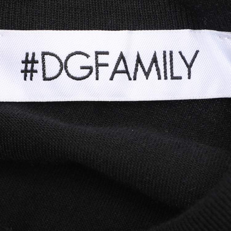 Pre Owned Dolce & Gabbana Black Cotton Cross-Stitch Patch T-Shirt S